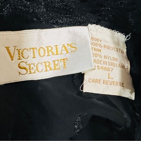 Vintage Victoria’s Secret Black Jacquard One Piece Bodysuit Negligee Great L - Picture 15 of 15